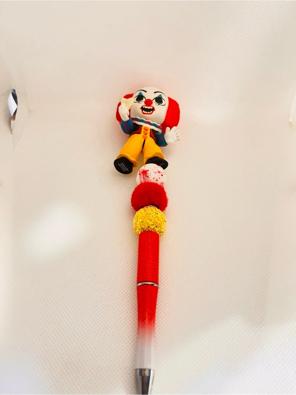 Red Clown IT Pennywise Beaded Pen